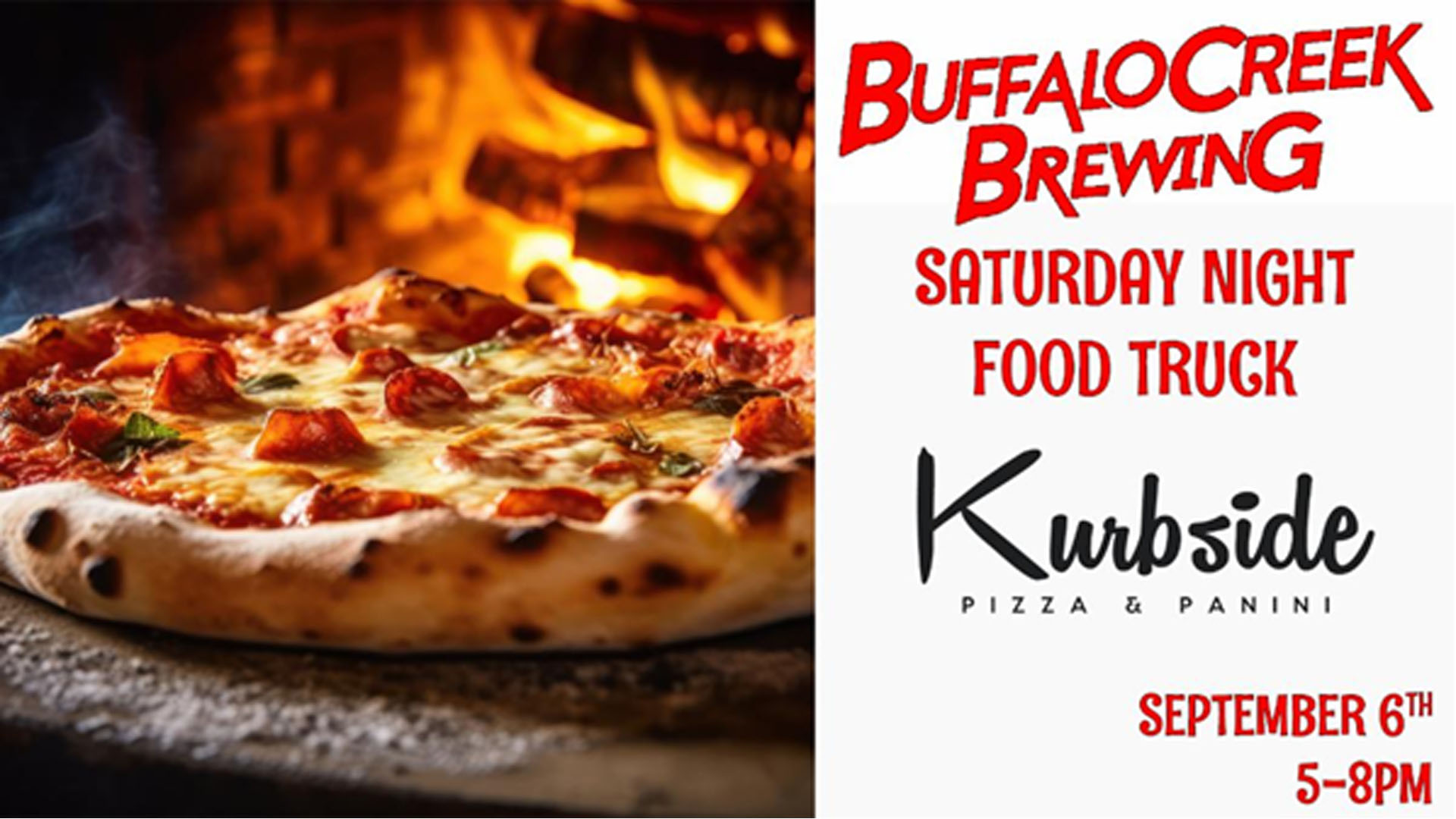 Saturday Night Food Truck with Kurbside Pizza & Panini at Buffalo Creek Brewing
